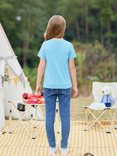 Image of Imily Bela Girls Summer Crewneck T Shirts 5-14 Years | Kids, Casual, Short Sleeve, Loose Basic Tee Tops, Versatile Everyday Wear, Sports, school, party & outdoor activities