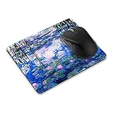 Non-Slip Rectangle Mousepad, FINCIBO Claude Monet Water Lilies Mouse Pad for Home, Office and Gaming Desk