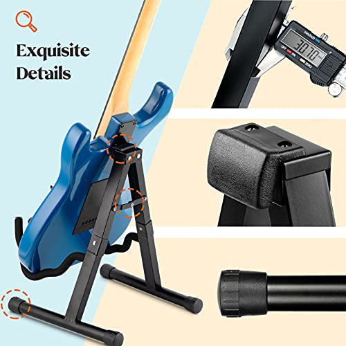 Image of CAHAYA Guitar Stand A-Frame Foldable Guitar Holder Stable and Portable Universal Metal Guitar Stand Fits Almost All Guitars CY0251