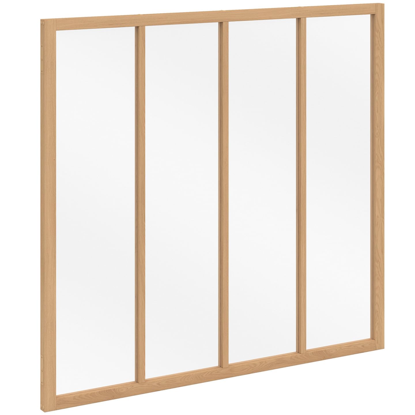 IDMarket - Verrière Atelier 4 vitrages L. 116 x H. 108 cm en Bois et Verre trempé