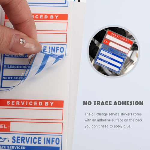 Image of 300PCS Car Oil Change Stickers for Windshield,Next Service Due Sticker,2 inchx2 inch Removable Vinyl Stickers for Most Cars Trucks SUVs (Blue Red 1)
