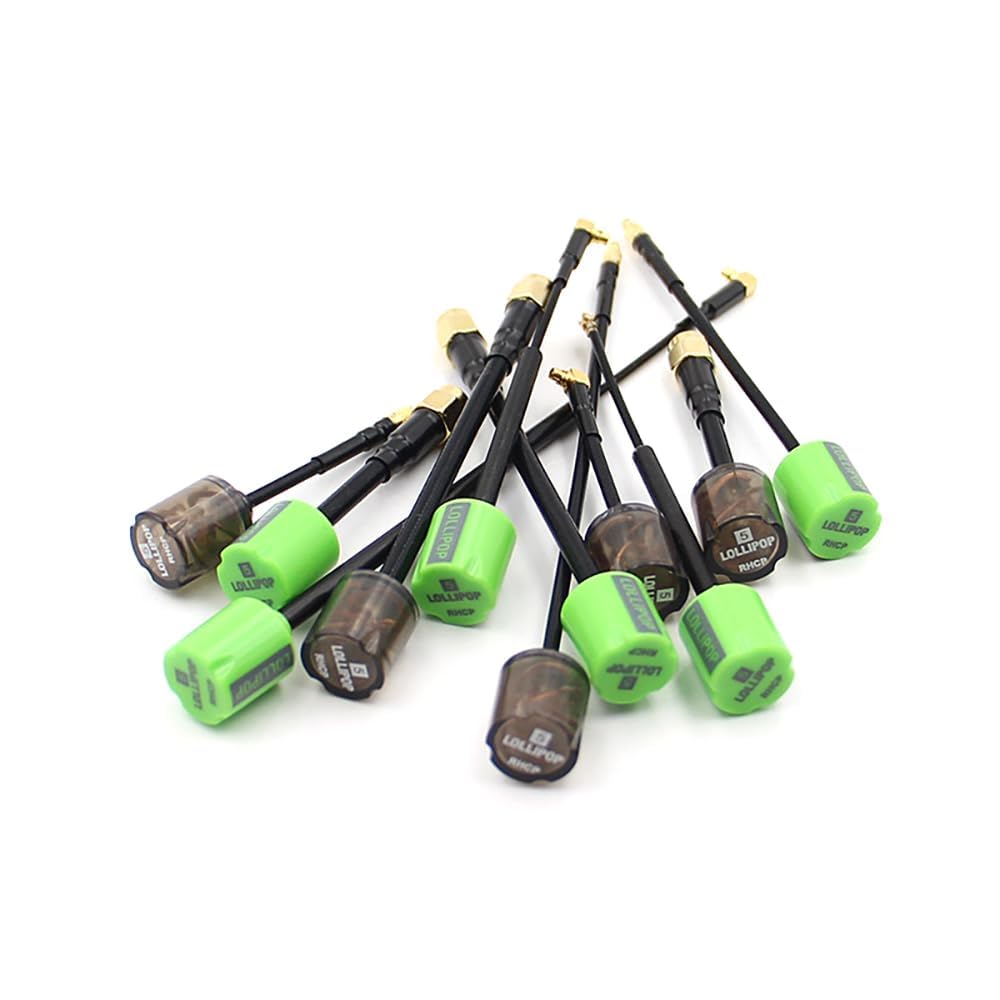 SPARKHOBBY Lollipop 5 RHCP/LHCP 5.8G 2.8dBi Mini FPV Antenna SMA/RP-SMA/MMCX-Straight/MMCX-Angle/UFL for RC Transmitter Receiver Drones DIY (R 100mm UFL Green)