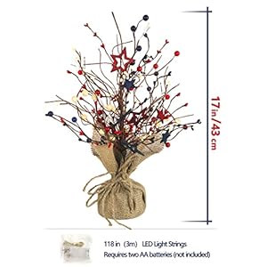 4th of July Decorations 17 in Fourth of July Decoration Lighted Tree Red White and Blue Patriotic Decorations for Home Table Top 4th of July Decorations 17 in Fourth of July Decoration Lighted Tree Red White and Blue Patriotic Decorations for Home Table Top