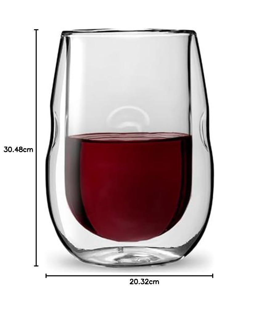Ozeri Moderna Artisan Serie doppelwandige isolierte Weingläser - Set mit 4 Wein- und Getränkegläsern