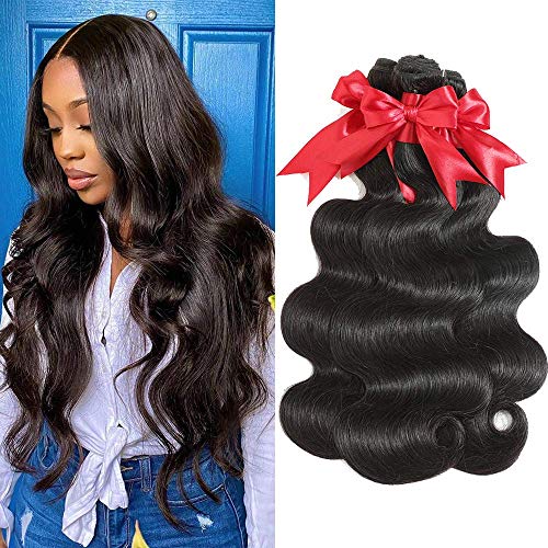 Brazilian Body Wave Bundles 100% Virgin Human Hair Bundles 10A Unprocessed Body Wave Weave Hair Human Bundles (18 20 22 Inch, 3 Bundles)