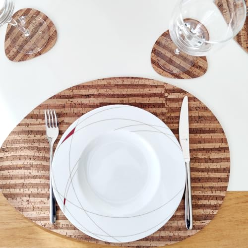 Set de table liège antibactérien et isolant Aosta lot de 4