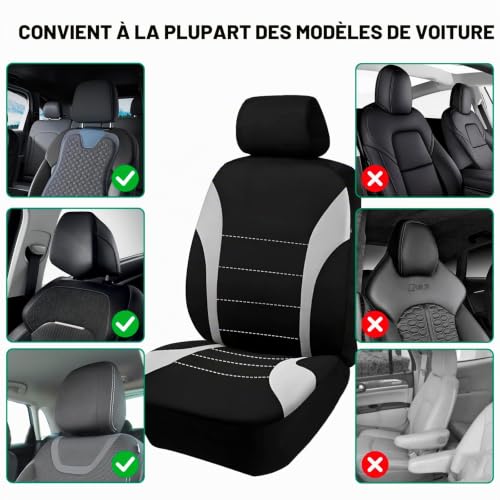 Housse de siège avant de voiture universelle imperméable lot de 2