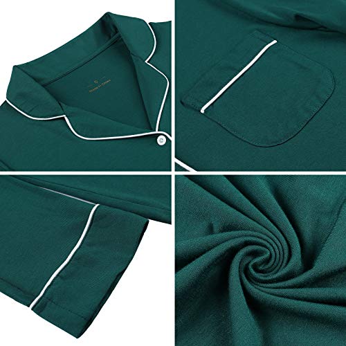 Image of Samring Nightgown for Women Long Sleeve Button Down Night Gown Boyfriend Nightdress Sleep Shirts