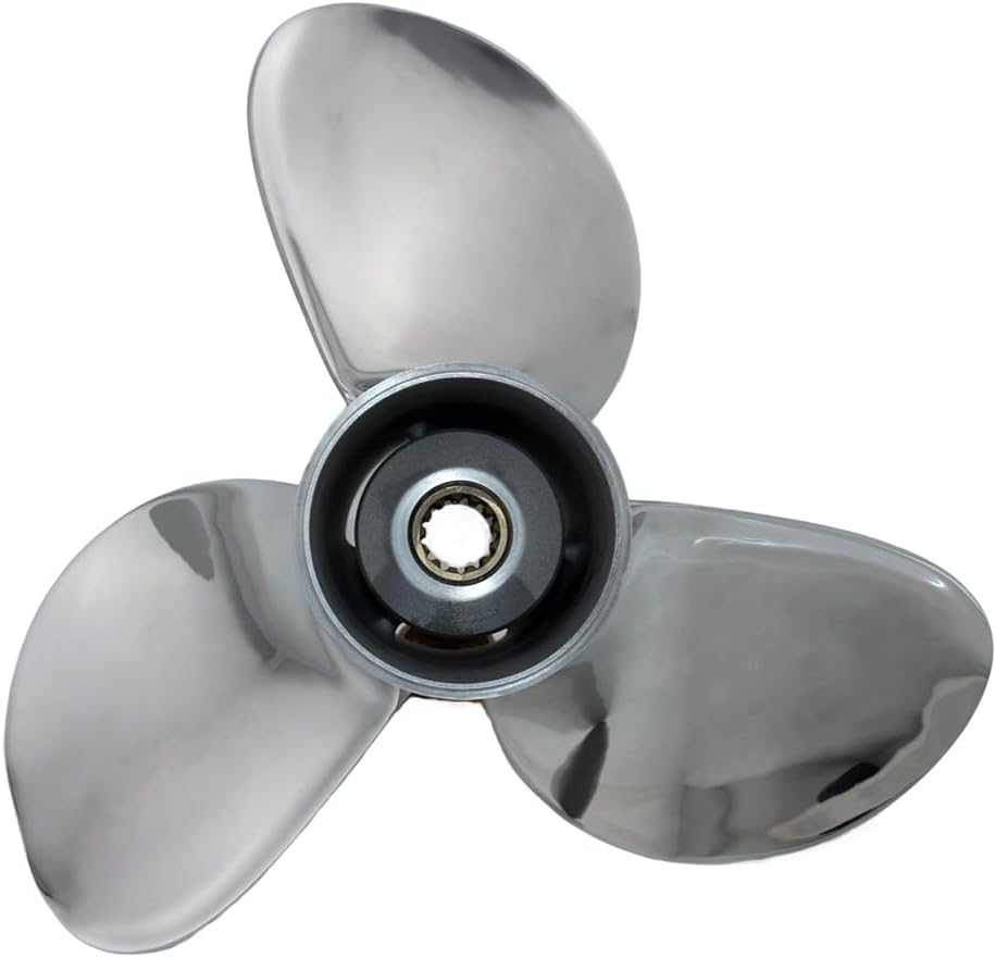Boatman Outboard Propeller Stainless Steel Fit BRP,Johnson,Evinrude,OMC Stern Drive Boat Engines 40HP -75HP 3 Blades 13 Spline Tooth RH