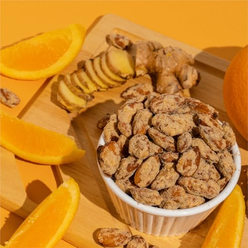 Image of Earthside Farms Orange Ginger Almonds 4oz (3 Pack), Healthy Snack, Keto-Friendly, Vegan, Gluten Free, No Added Sugar, Non-GMO, Guilt-Free Snack, Clean Ingredients, Snack Packs