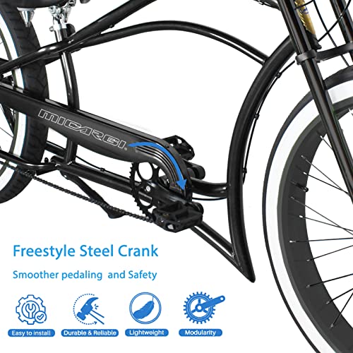 Bicicleta Cruiser Boston GT7 de 26 pulgadas, 7 velocidades, con frenos de disco y marco de acero de alta resistencia, para adultos, colores negro, gris, verde y negro mate miniatura 4