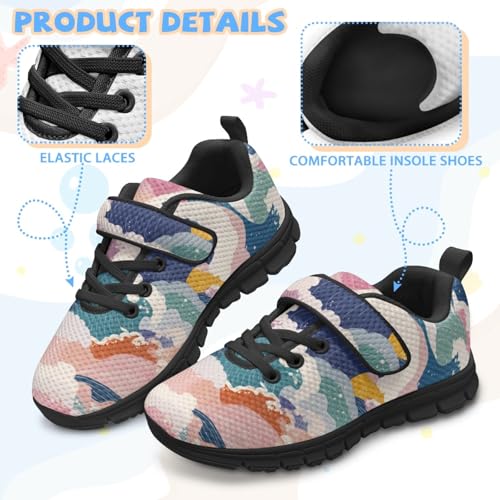 MARSVOVO Summer Fall Trendy Print Girls Single Buckle Sneakers for Kids Athletic Shoes Casual Daily Versatile Footwear3