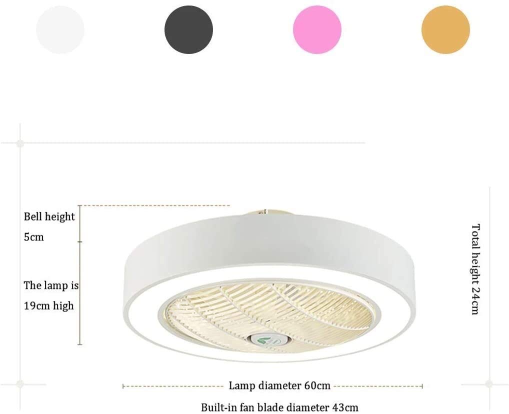 Niewidoczne światło wentylatora Wentylator sufitowy Lampa sufitowa Nowoczesna prostota Lampa sufitowa Ściemnianie LED Wentylator sufitowy z oświetleniem Pilot Cichy Kreatywny Salon Sypialnia