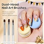 Beetles 31pcs Nail Art Brushes, Dotting Tools, Nail Art Pens, Dust Brush, Striping Liner Fingernail Drawing Pens with Palette Holder All in One for Starter Manicure Design Set - Image 5