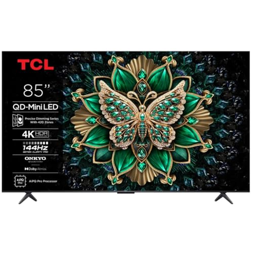 Image of TCL 85 Inch QLED-MiniLED TV Smart Google TV, 4K UHD, Dolby Vision Atmos, 144Hz, ONKYO 2.1 Hi-Fi System, Dolby Vision HDR, Ultra Slim Design - 85C6K (2025 Model)