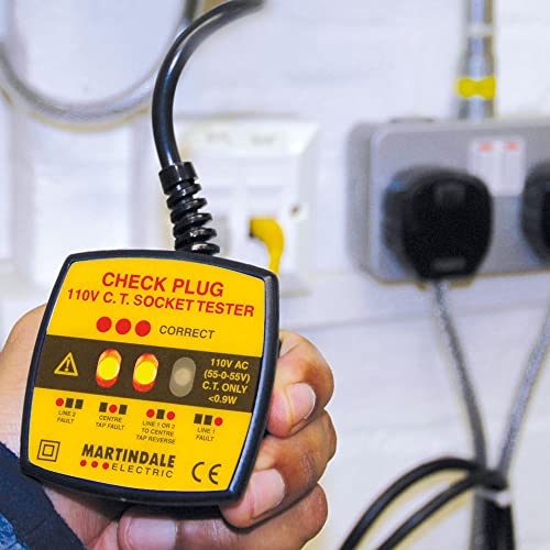 Martindale CP301 110V 32A Industrial Socket Tester, Yellow/Grey, 65 x 65 x 47 mm - Image 3
