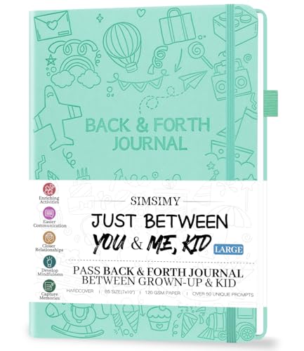 Just Between You and Me Kid Journal - A Back & Forth Journal for Grown-Up & Kid / Parent & Child to Strengthen Bond, Build Communication, and Share Memories, Interactive Writing Prompts for Kids & Adults, Gift for Girls Boys, 7"X10"-Mint Green