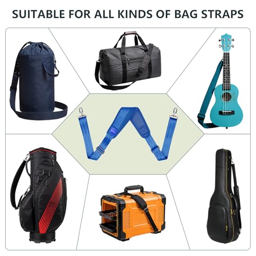 Image of 67 Inch Shoulder Straps, Soft with Ultra-Thick Fixed Shoulder Pad, Two Way Independently Adjustable Buckle Replacement Straps for Laptop Bag Messenger Bag Tool Bag Luggage,Blue