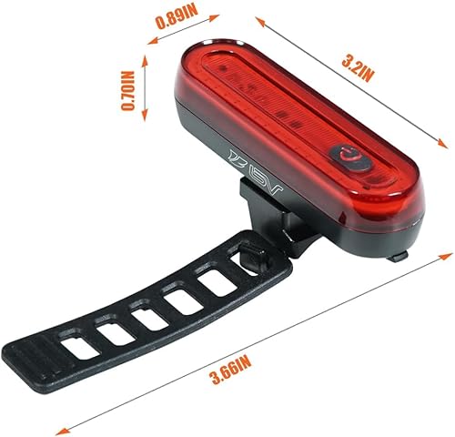 Miniatura 6 de BV Luces de bicicleta para montar de noche, luz trasera LED para bicicleta, funciona con bateríarecargable, luz trasera resistente a la intemperie,