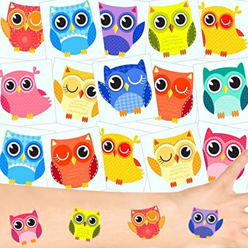 German Trendseller® - 36 x Tatouages temporaires de Hibou┃Tatouages ephémères┃l'anniversaire d'enfant┃Petit Cadeau┃ mélange de Couleurs Cover