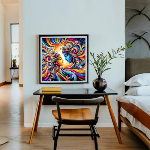 Image of Whattacraft! DIY Acrylic Paint by Number Kit for Adults Kids Beginner Number Painting Kit DIY Canvas Painting by Number Wall Decoration DIY Painting Kit for Adults | Krishna Color By Numbers (WAC-33)