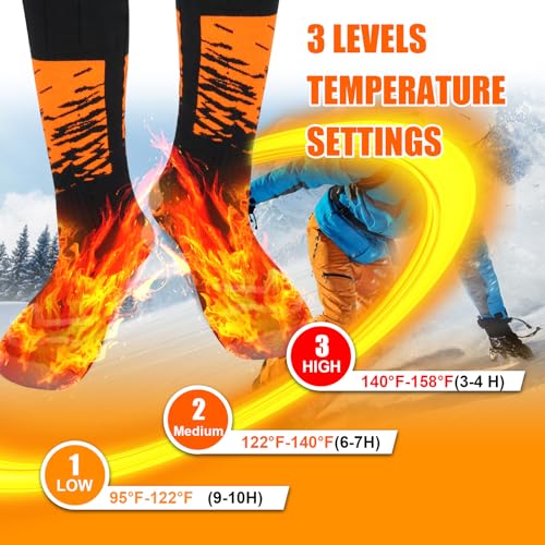 Elektrisch Beheizbare Socken APP Steuerung, Beheizte Socken für Damen Herren mit 5000mAh Akku, Wiederaufladbare Wintersocken Foot Warmer 3-stufige Temperaturregelung Thermosocken – Bild 4