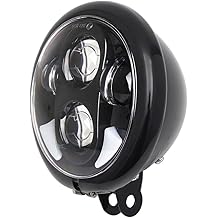 SKTYANTS 5 3/4" 5.75 Inch LED Headlight Motorcycle DRL White Horns with 5.75 Inch Housing Bucket for Sportster Softail Dyna Shadow Road Star