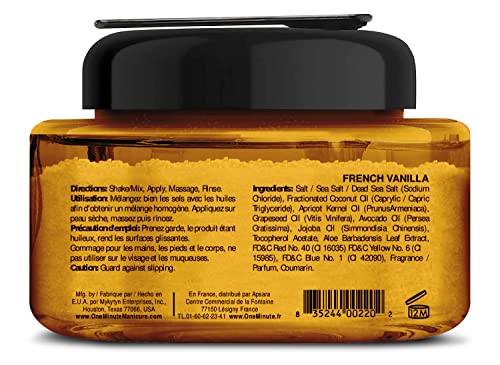 One Minute Manicure "One Minute Manicure � Moisturizing Salt Scrub � 13 oz � Professionally Formulated To Exfoliate, Recondition & Moisturize Skin � Enhanced With Botanical Oils & Natural Sea Salts (French Vanilla)"