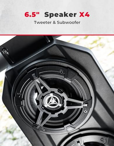 Kemimoto B0117-03001BK Utv Sound System 6.5 Inch Speakers Utv Sound Bar Overhead Stereo Bluetooth thumb #4