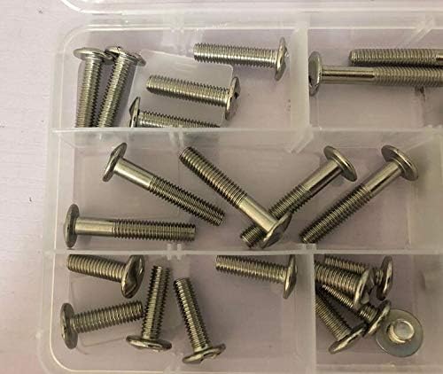 Generic M6 one-way screw security head screws S type guardrail special bolt stainless steel nuts set combination 16/20/25/30/35/40mm length
