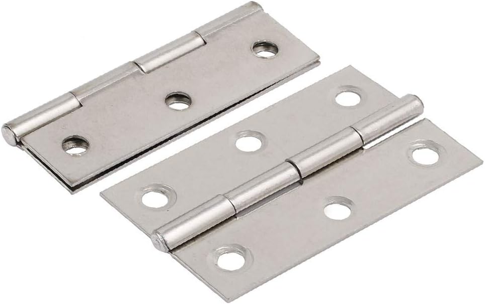 New Lon0167 55mm Length Featured Stainless Steel Rotating reliable efficacy Door Hinge Silver Tone 40pcs(id:5f1 cf d5 -B)