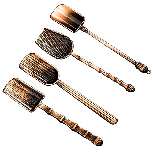 AMNGYOOK Antique Red Coffee Measuring Spoons 4-Pack