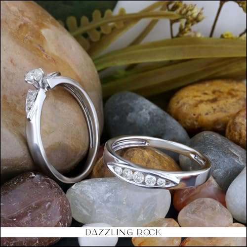 Dazzlingrock Collection 0.50 Carat (ctw) Round White Diamond Bridal Ring Set Anniversary Wedding Band 1/2 CT, Sterling Silver3