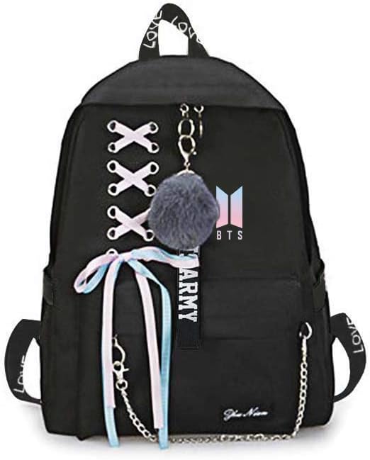 2019 Fashion BTS Backpack School Bags for Teenage Girls Travel Shoulder Backpack Bags Canvas Print BTS Rucksack Laptop Backpack