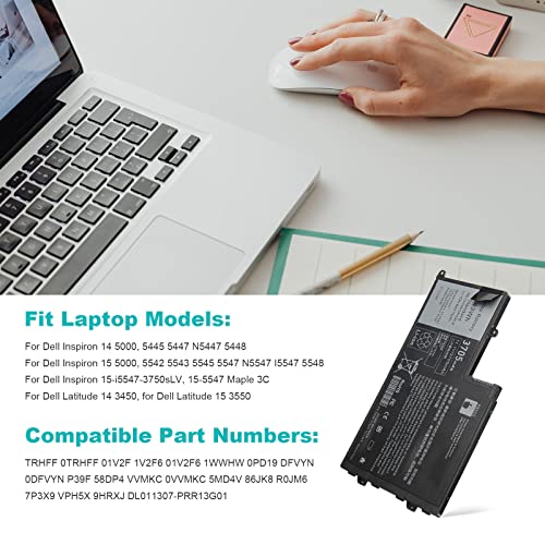 Image of 43Wh TRHFF Laptop Battery for DELL Inspiron 14 5442 14 5443 14 5445 14 5447 14 5448 14 5457 15 5542 15 5543 15 5545 15 5547 15 5548 15 5557 DELL Latitude 3450 3550 0PD19 1V2F6 P39F P49G P51G 7P3X9