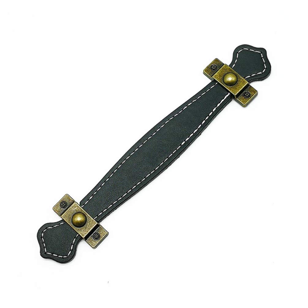 Maniglie Per Cassetti In Pelle Marrone Scuro - 2 Pezzi Con Viti, Per Mobili E Valigie