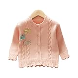 Moonnut Baby Girls Cardigan Sweaters Bow Soft Knitted Coat for 1-5 Years (2T, Pink)