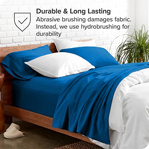 Bare Home Full Sheet Set - Luxury 1800 Ultra-Soft Microfiber Full Bed Sheets - Double Brushed - Deep Pockets - Easy Fit - 4 Piece Set - Bedding Sheets & Pillowcases (Full, Medium Blue) #TOP5