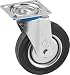 Produktbild Metafranc Lenkrolle Ø 200 mm - 140 x 110 mm Platte - Vollgummi-Rad - Weiche Lauffläche - Rollenlager - 205 kg Tragkraft / Transportrolle / Möbelrolle / Schwerlastrolle / 803080