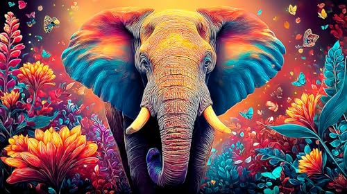 Rompecabezas de elefante artístico de 1000 piezas, una obra de arte de 75x50cm para adultos