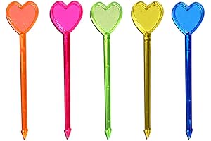 100 Pcs Multicolor Plastic Fruit Picks Toothpicks