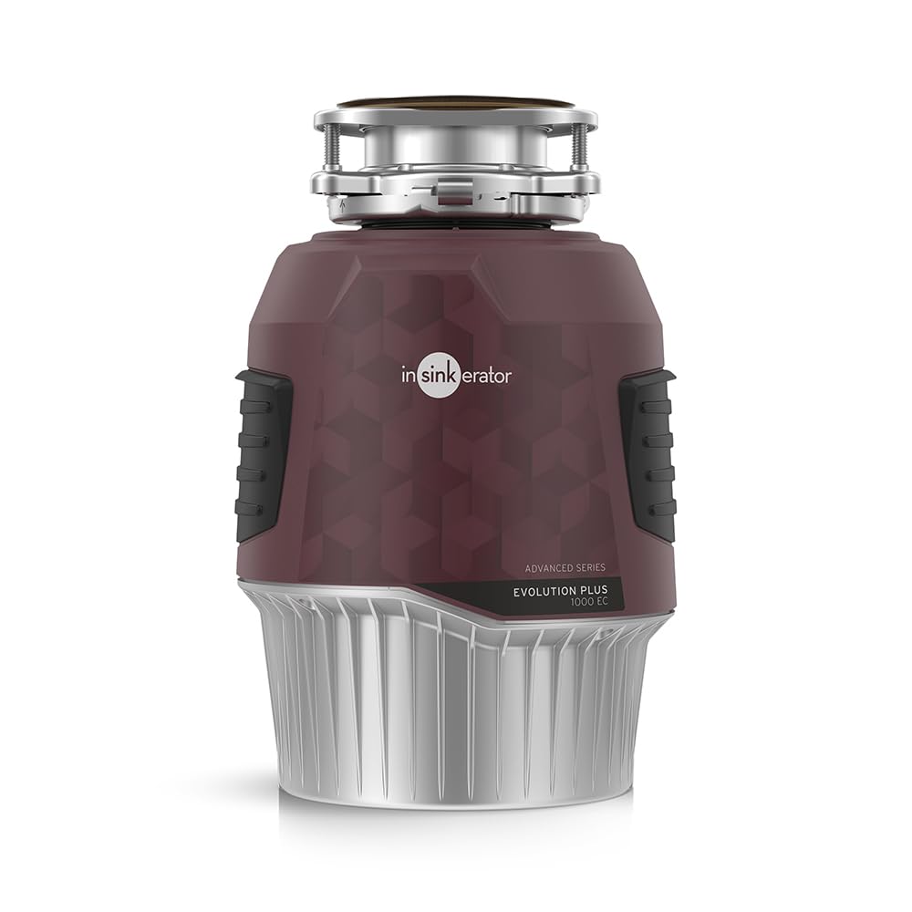 Insinkerator Red Evolution Plus 1000 Ec Food Waste Disposal Unit With Air Switch - Continuous Feed Waste Disposal Unit For Sink Use - Kitchen Sink Accessories And Gadgets - 31.2 X 20.9 X 20.9 Cm