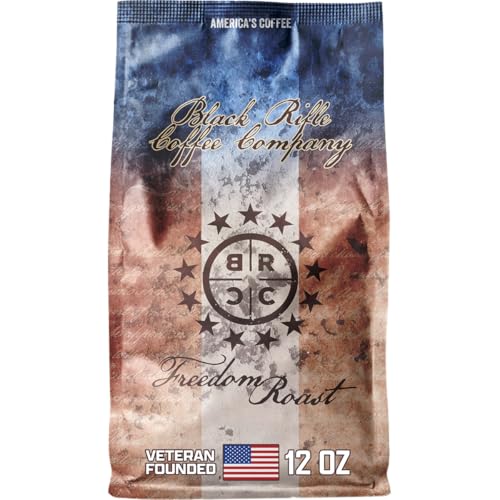 Black Rifle Coffee Company Freedom Roast, 12oz Bag, Whole Bean Medium Roast - Roasted Blend Made from Arabica Beans - Colombian & Brazilian Beans - Veteran Founded & American Made