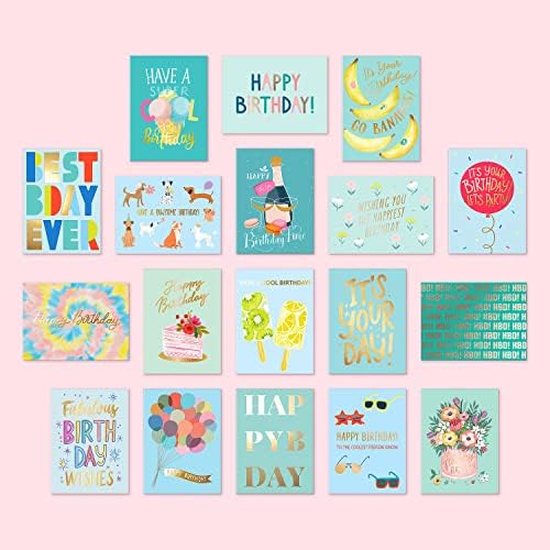 Sweetzer & Orange Happy Birthday Cards with Envelopes and Assortment Box – Variety Set of 50 Assorted Birthday Notes. Perfect Bulk Pack for Celebrations, Office, Friends, Family, and Special Occasions — view 4