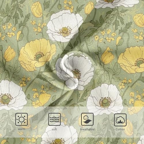 Joisal Art White Yellow Green Flowers Panties for Girl Girls Underwear Toddler Cotton Bright Briefs Girls Undies 2t3