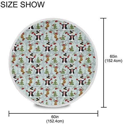 Mnsruu Christmas Tablecloths, Christmas Snowman Decorative Table Cloth for Circular Table Cover Dinner Table Parties