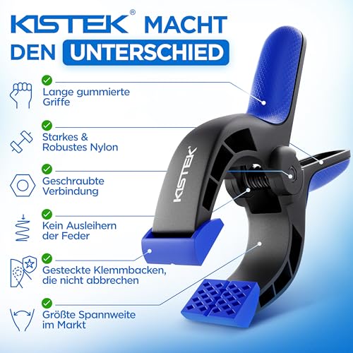KISTEK® Zwingen-Bundle - 10x Federklemmzwingen + 4-teiliges Einhandzwingen-Set – Schnellverschluss & starke Spannkraft für Heimwerker & Werkstatt