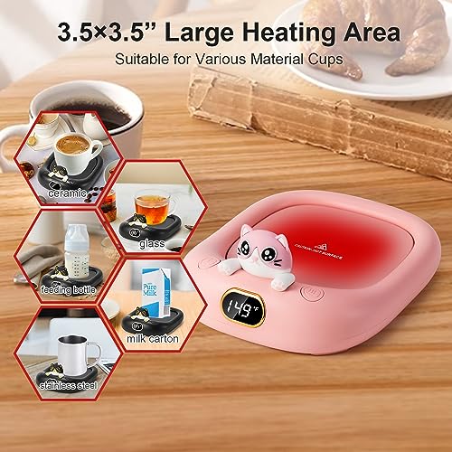 Smart Coffee Mug Beverage Warmer + Cat Mug Set - Image 5