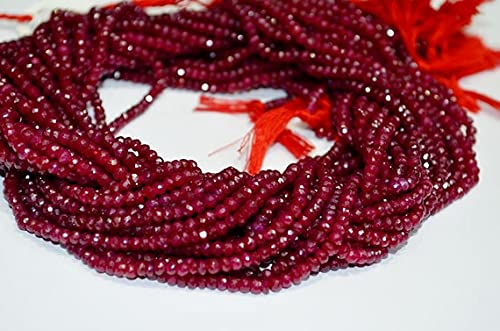 Ruby micro faceted rondelles 4.75mm perles rubis naturel fil 16 pouces bijoux DIY