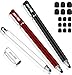 Metro 2 en 1 Stylet Tablette Stylus Pointe Fine Écran Tactile Capacitif Stylo+ 15 Embouts de Rechange pour Smartphones Comprimés iphone ipads Samsung Galaxy Huawei (Noir/Rouge/Blanc)